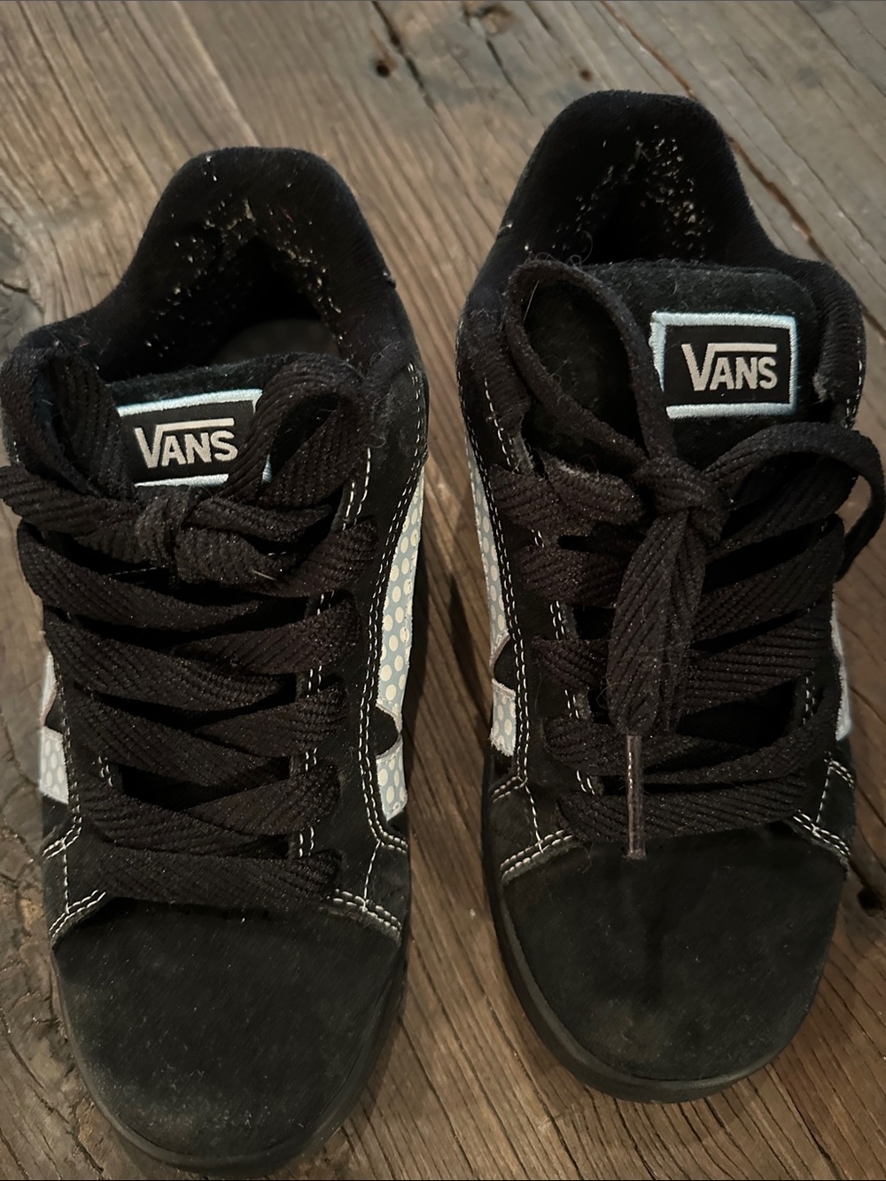 Vans Vintage Lavi Black Sneakers with White Dotted Side Stripe